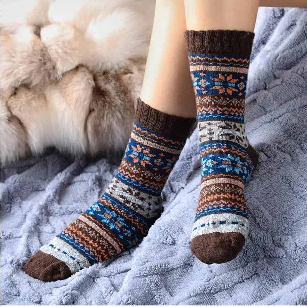 Nordic style wool winter socks